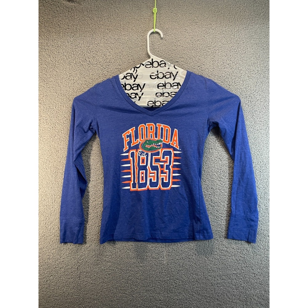 Colosseum Womens Florida‎ Gator Est 1853 Long Sleeve Blue Top Size L